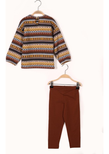 Kız Çocuk Etnik Desenli Sweatshirt ve Tayt Takım (2-7yaş) fiyatları