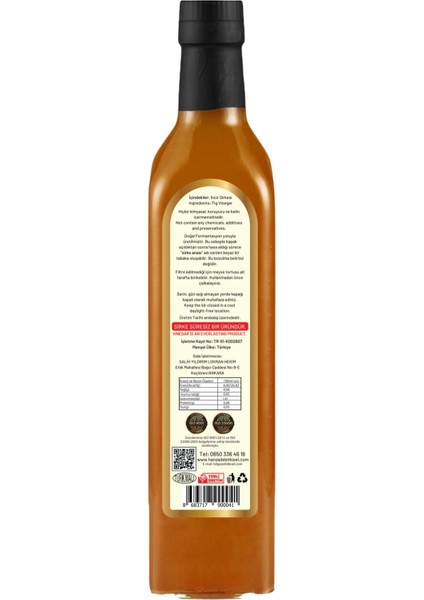 İncir Sirkesi 500 ml x 6 Adet Doğal Fermantasyon İçilebilir Katkısız Cam Şişe fırsatları