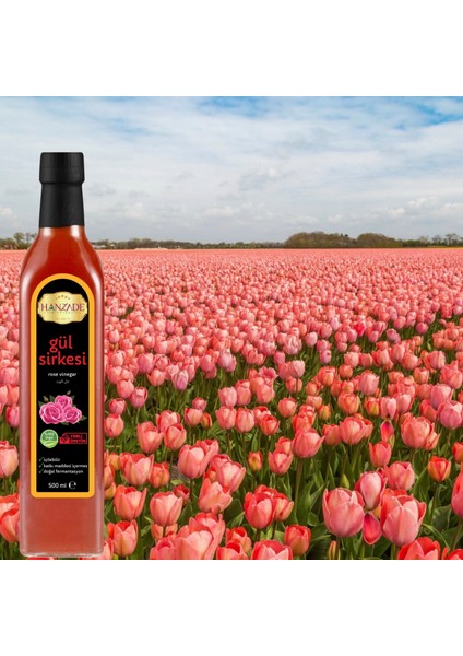 Gül Sirkesi 500 ml x 6 Adet Doğal Fermantasyon İçilebilir Katkısız Cam Şişe modelleri