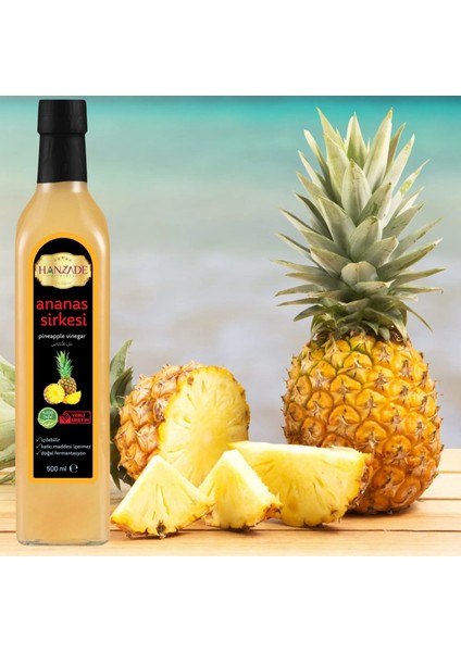 Ananas Sirkesi 500 ml x 6 Adet Doğal Fermantasyon İçilebilir Katkısız Cam Şişe modelleri