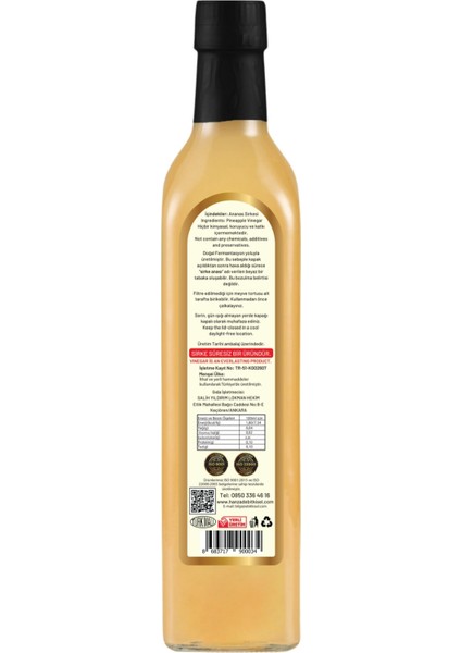 Ananas Sirkesi 500 ml x 6 Adet Doğal Fermantasyon İçilebilir Katkısız Cam Şişe fırsatları