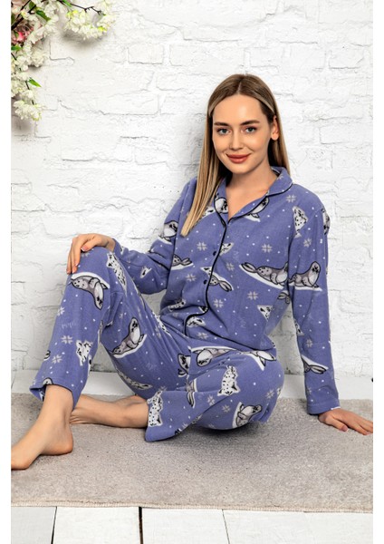 Bayan Kışlık Welsoft Peluş Inci Polar Düğmeli Pijama Takımı 'ipeksi Doku' fiyatları