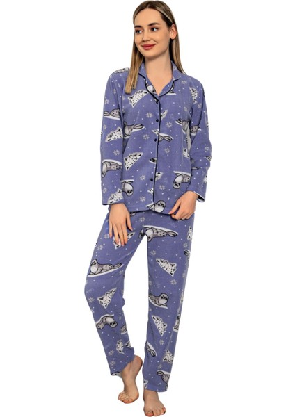 Bayan Kışlık Welsoft Peluş Inci Polar Düğmeli Pijama Takımı 'ipeksi Doku' fırsatları