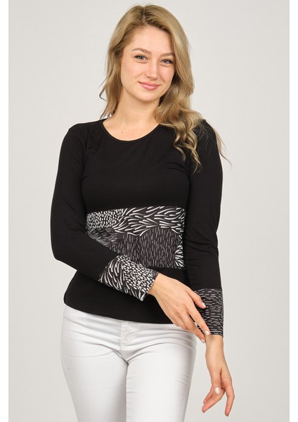 Kadın Uzun Kollu Penye Bluz 6699448 Siyah modelleri