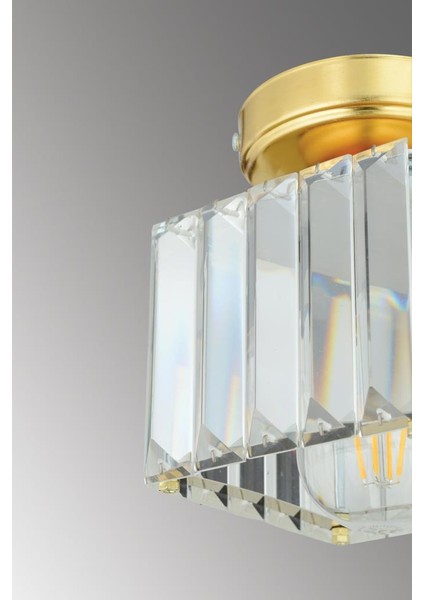 Istanbul Avize Plafonyer Tavan Gold K-10 Kristal Taşlı Avize