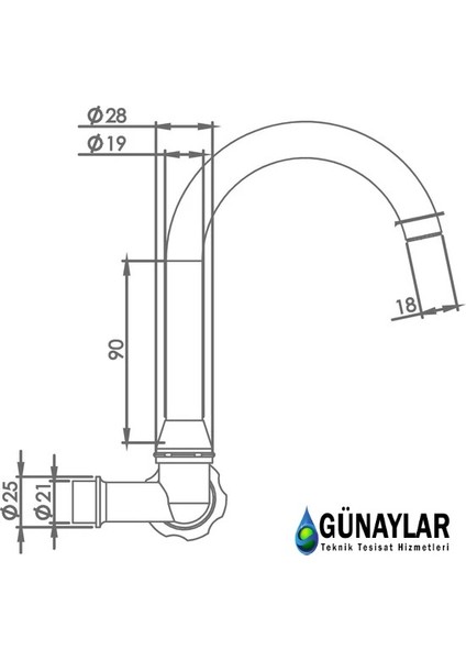 Duvardan Tekli Lavabo Batarya Sadece Soğuk Su Girişli