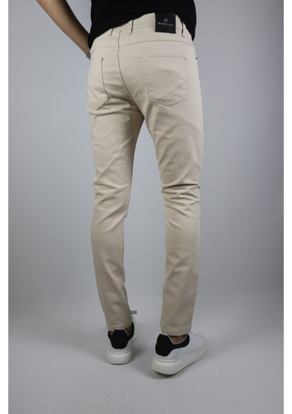 Erkek, Slim-Fit Gabardin Pantolon