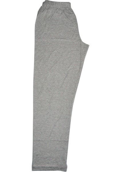 Kadın Gri Çizgili Bambu Pijama Takımı Uzunkollu Uzun Pantolon Puantiyeli 5789 modelleri