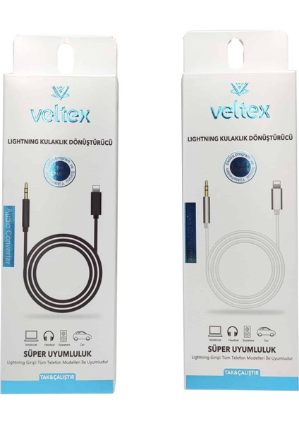 Iphone Aux Kablosu 1 Metre Aux Çevirici Veltex VTX-513-512