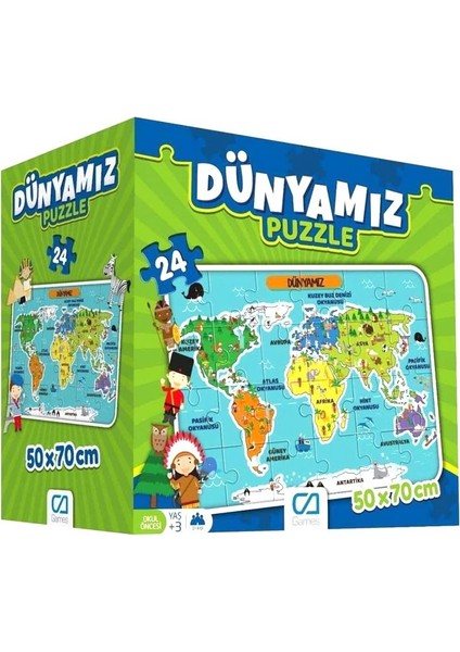 5025 Ca Games, Dünyamız 24 Parça Puzzle / +3 Yaş