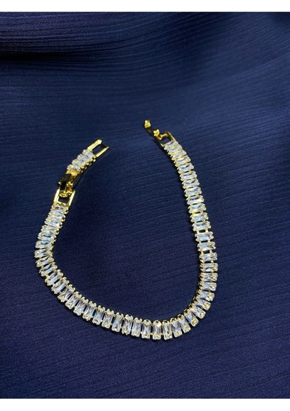 Baget Taşlı Gold Su Yolu Bileklik
