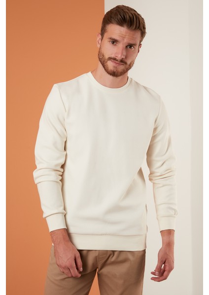 Regular Fit Bisiklet Yaka Pamuklu Sweat Erkek Sweat 5905337