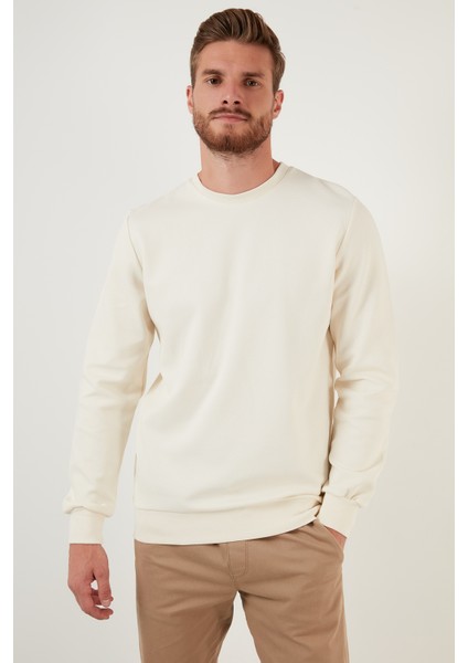Regular Fit Bisiklet Yaka Pamuklu Sweat Erkek Sweat 5905337 fiyatları