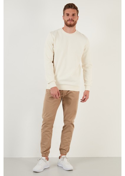 Regular Fit Bisiklet Yaka Pamuklu Sweat Erkek Sweat 5905337 modelleri