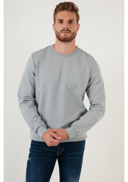 Regular Fit Bisiklet Yaka Pamuklu Sweat Erkek Sweat 5905337