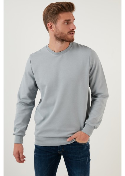 Regular Fit Bisiklet Yaka Pamuklu Sweat Erkek Sweat 5905337