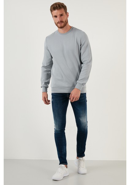 Regular Fit Bisiklet Yaka Pamuklu Sweat Erkek Sweat 5905337