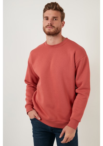 Regular Fit Bisiklet Yaka Pamuklu İçi Tüylü Yumuşak Şardonlu Sweat Erkek SWEAT 5905255