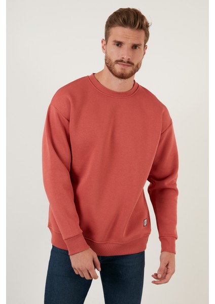 Regular Fit Bisiklet Yaka Pamuklu İçi Tüylü Yumuşak Şardonlu Sweat Erkek SWEAT 5905255