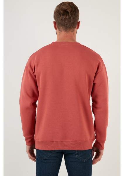Regular Fit Bisiklet Yaka Pamuklu İçi Tüylü Yumuşak Şardonlu Sweat Erkek SWEAT 5905255