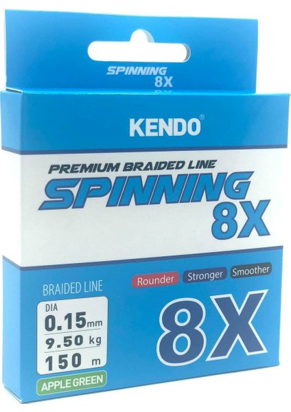 Spınnıng 8x Fıghtıng 150 mt Örgü Ip (Apple Green)