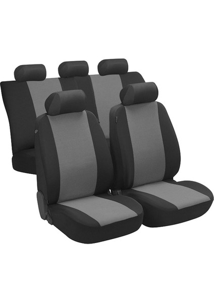 Connect Oto Koltuk Kılıfı Arka Koltuklar 2+1 Model Gri Siyah