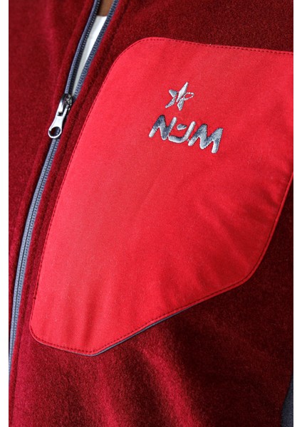 Erkek Polar Bordo Hırka Mont Tam Fermuar Gizli Cep Sweatshirt Slim Feet indirimleri