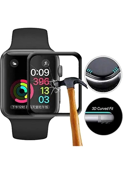 Apple Watch Ekran Koruyucu 1 2 3 Seri 38MM 3D Kavisli Full Kaplama Pmma