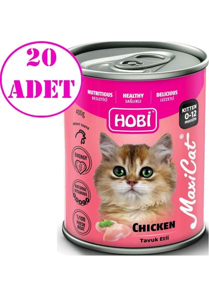 Maxicat Tavuklu Yavru Kedi Konservesi 400 gr 20 Ad