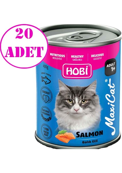 Maxicat Somon Balıklı Yetişkin Kedi Konservesi 400 gr 20 Ad