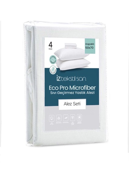 Eco Pro Sıvı Geçirmez Micro Fiber Yastık Alezi Koruyucu 50X70 Aile Seti- Pillow Protector Cover 4'lü