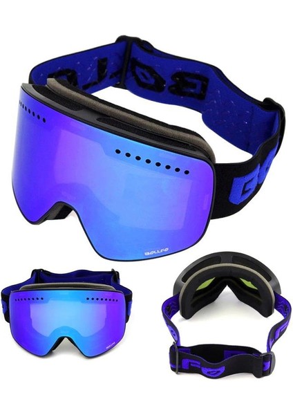 Çift Katmanlı Mavi Manyetik Lensli Anti-Sis Özellikli UV400 Snowboard Kayak Gözlüğü fırsatları