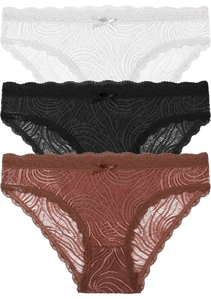 3 Lü Dantelli Slip Külot