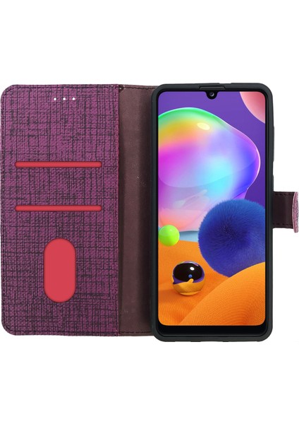 A03S Kılıf Fitcase Fabric Kapaklı Cüzdanlı