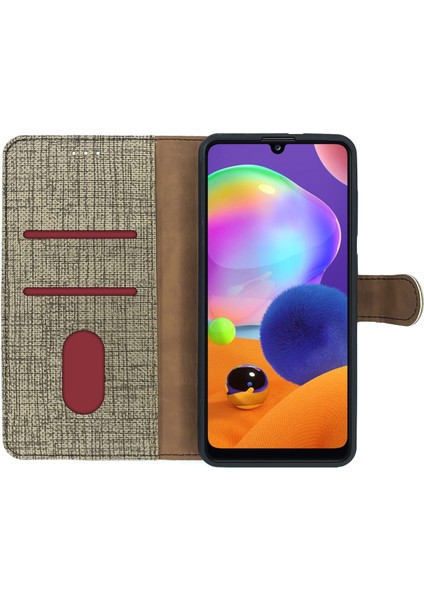 A03S Kılıf Fitcase Fabric Kapaklı Cüzdanlı