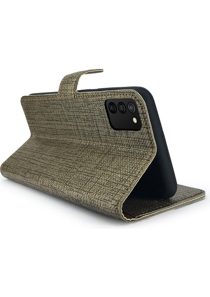 A03S Kılıf Fitcase Fabric Kapaklı Cüzdanlı