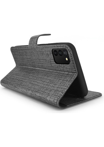 A03S Kılıf Fitcase Fabric Kapaklı Cüzdanlı