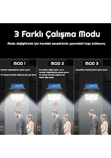 Güneş Enerjili Solar Hareket Sensörlü Bahçe Bina Kamp Sokak Aydınlatma indirimleri