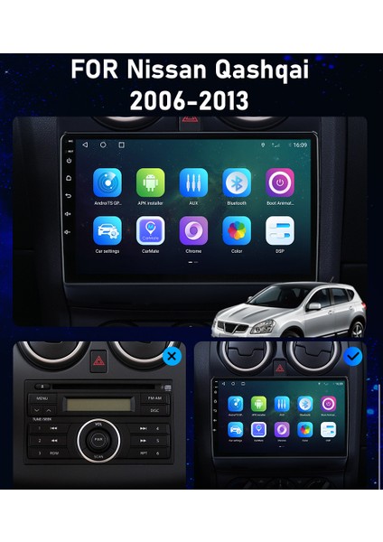 Nissan Qashqai 2006-2014 Android Multimedya 9 Inc Hd IPS Ekran 2GB/32GB Kamera Hediyeli