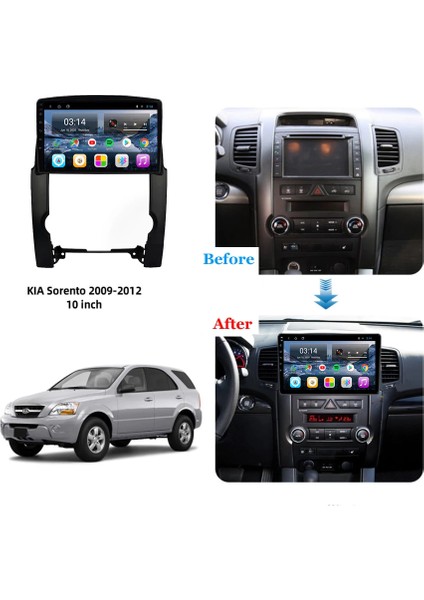 Kia Soranto 2009-2012 Android Multimedya 10 Inc Hd IPS Ekran 2GB/32GB Kamera Hediyeli