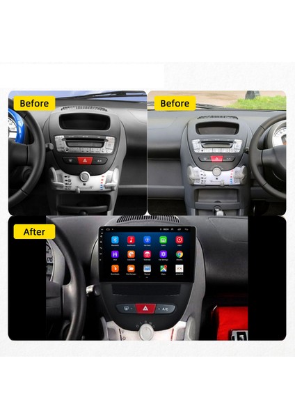 Peugeot 107 Citroen C1 Android Multimedya 10 Inc Hd IPS Ekran 2GB/32GB Kamera Hediyeli fırsatları