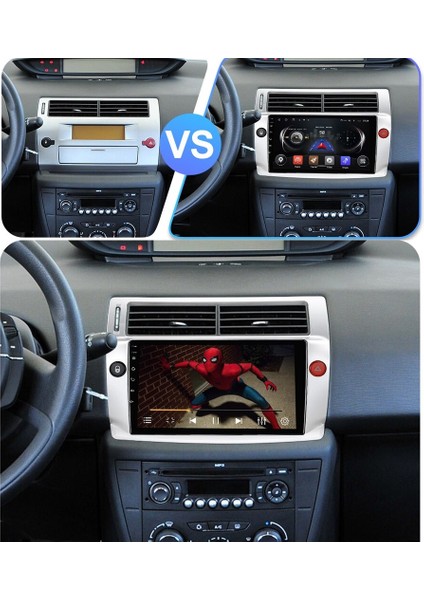 Citroen C4 Android Multimedya Sistemi 9 İnç HD IPS Ekran 2GB RAM 32GB Depolama indirimleri