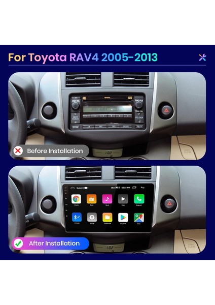 Toyota Rav 4 Android Multimedya 9 Inc Hd IPS Ekran 2gb Ram /32GB Kamera Hediyeli