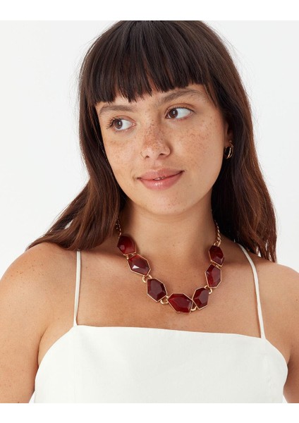 Amber Taş Kolye Oranj fiyatları