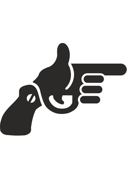 Ateş Etme Siyah Renk Sticker 15CM 2 Adet