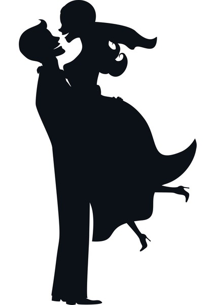 Düğün Arabası Araba Oto Sticker 20CM Siyah Renk
