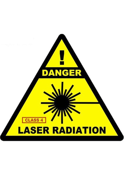 Lazer Radyasyon Üçgen Sticker Yapıştırması 15 ve 7cm 2ADET