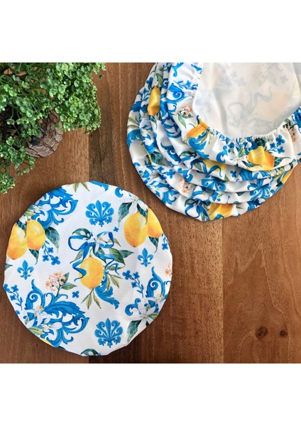 Amerikan Servis Supla Kılıfı Limon Çiçeği Desen (6 Adet)