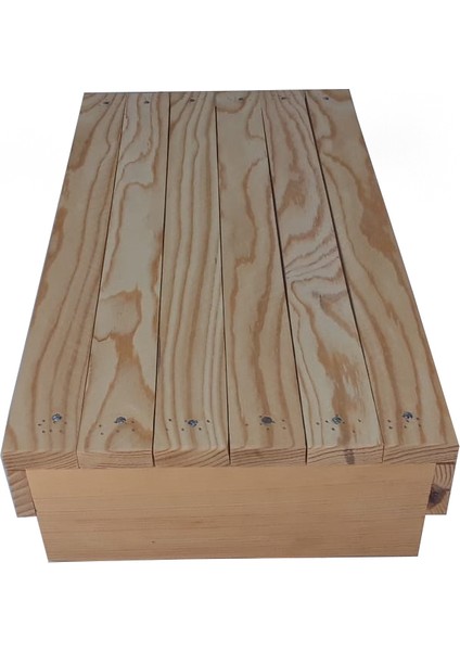 Çocuk Basamağı Üç Tabanlı Doğal Ahşap 17 cm Yükseklikte Üst Yüzeyi 30 cm x 50 cm