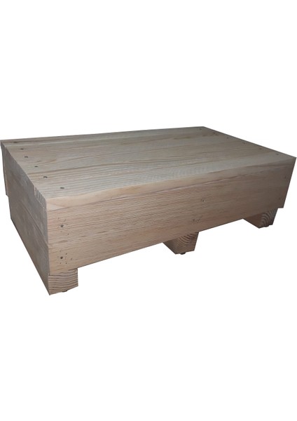 Yüksek Çocuk Basamağı Üç Tabanlı Doğal Ahşap 13 cm Yükseklikte Üst Yüzeyi 27 cm x 50 cm